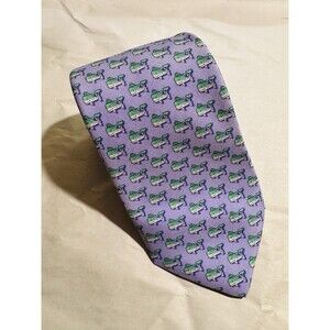 Vineyard Vines Men's Silk Tie Purple Whale Logo Made In USA Preppy 58"x3.25"
